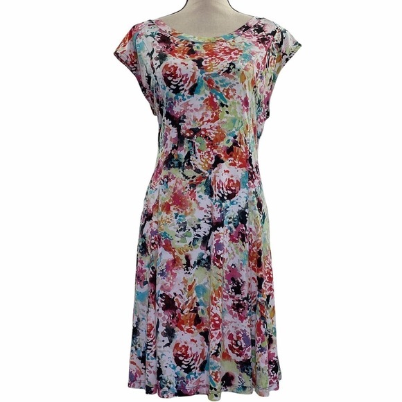 NUE Options Rainbow Abstract Mini A-Line Dress - Picture 1 of 11